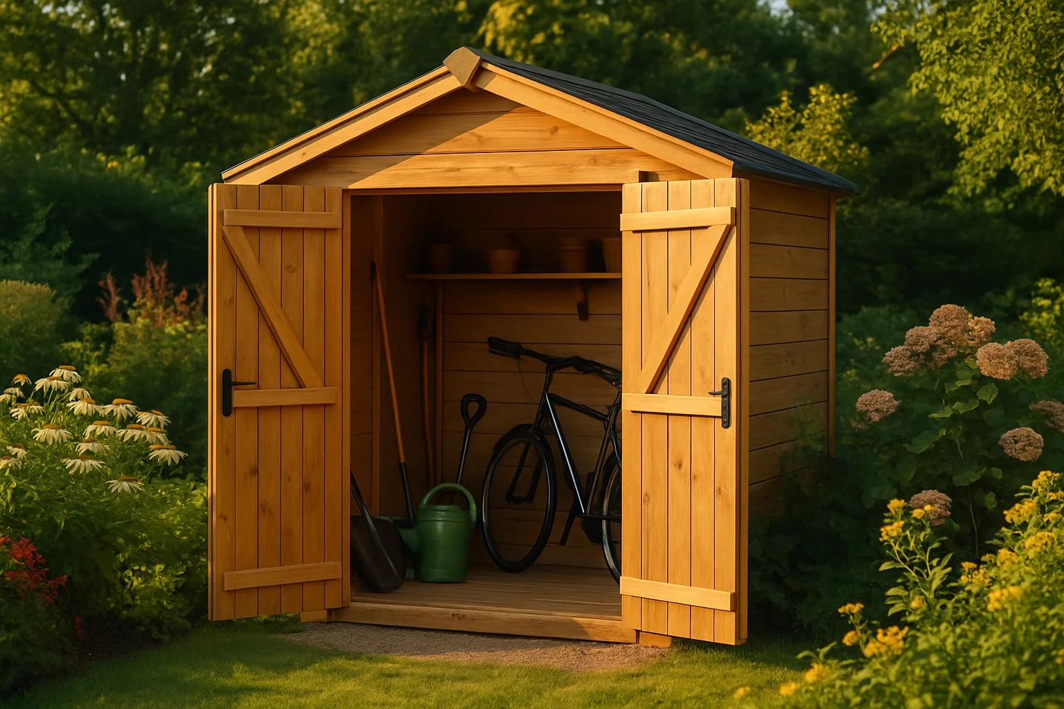 Guide abri de rangement bois