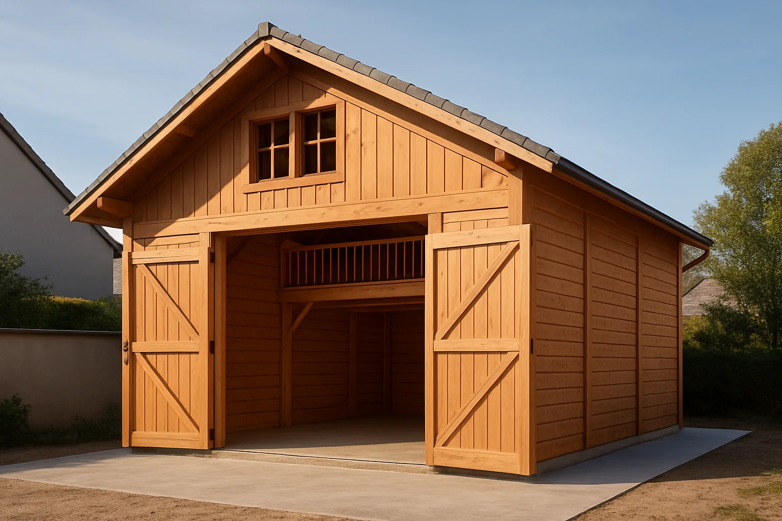 Abri Double Pente avec Mezzanine