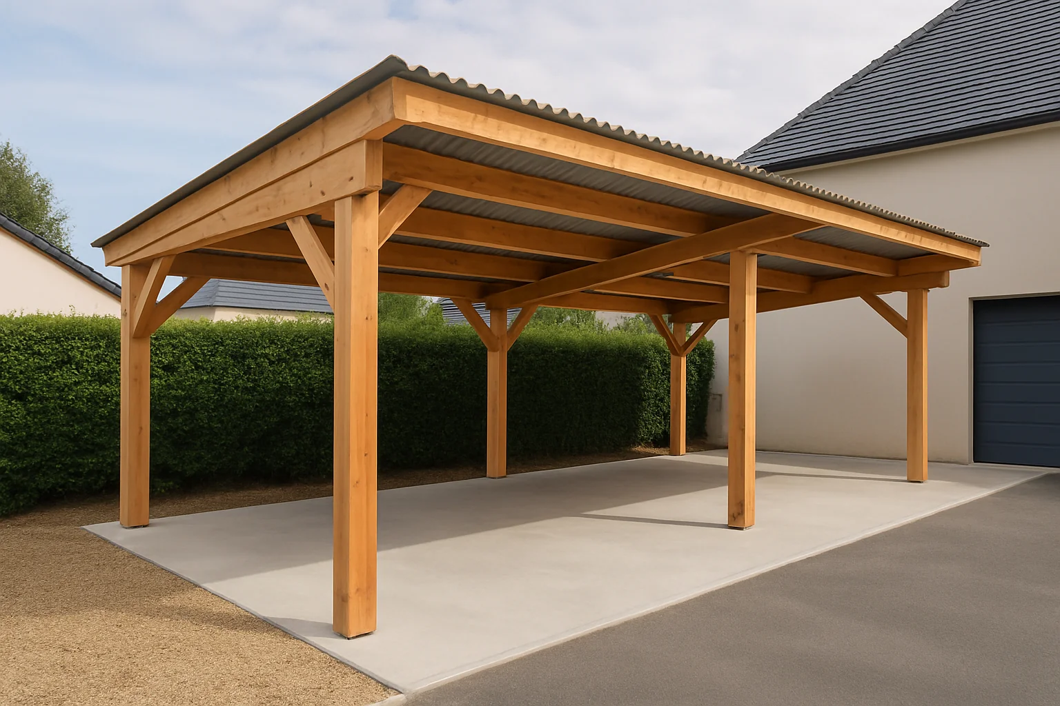 Carport Tandem Long en bois