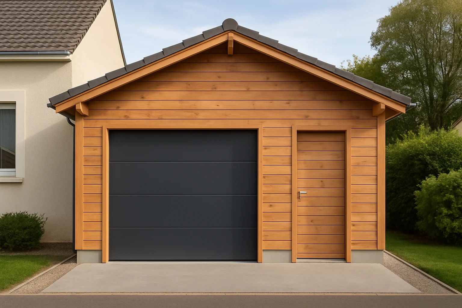 Garage Fermé 1 Voiture en bois