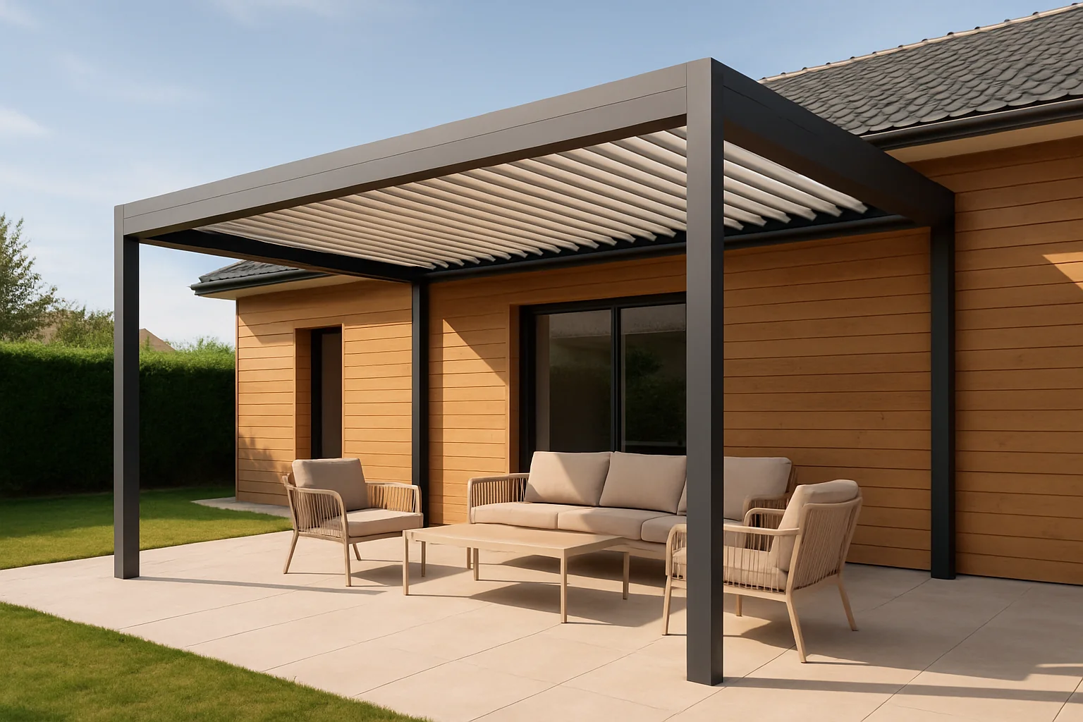 Pergola Bioclimatique Adossée