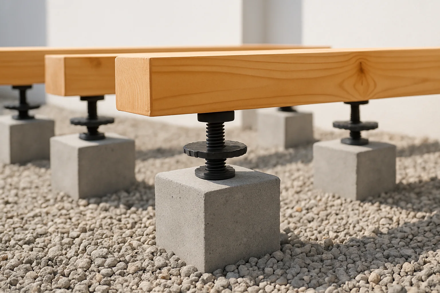 Plots béton réglables pour abri