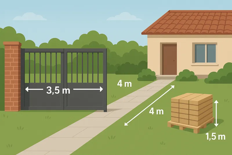 Contrôlez aussi le passage des matériaux&nbsp;: largeur du portail, accès au jardin, distance jusqu’à la 