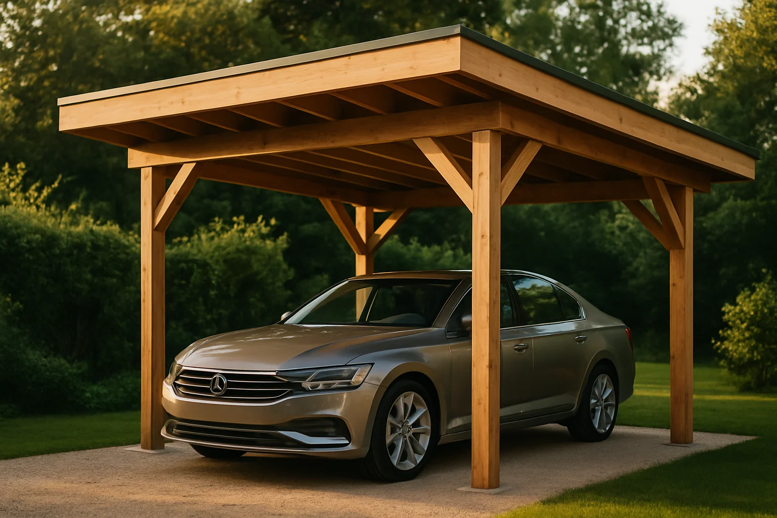 Garage bois sur mesure réalisé