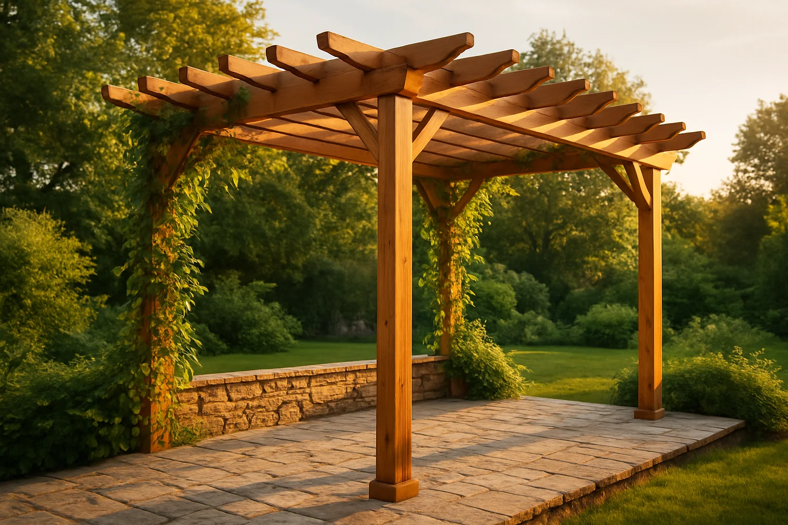 Pergola bois terrasse